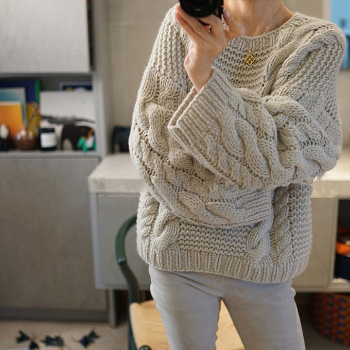 Loose And Lazy Style Knitwear Temperament Wild